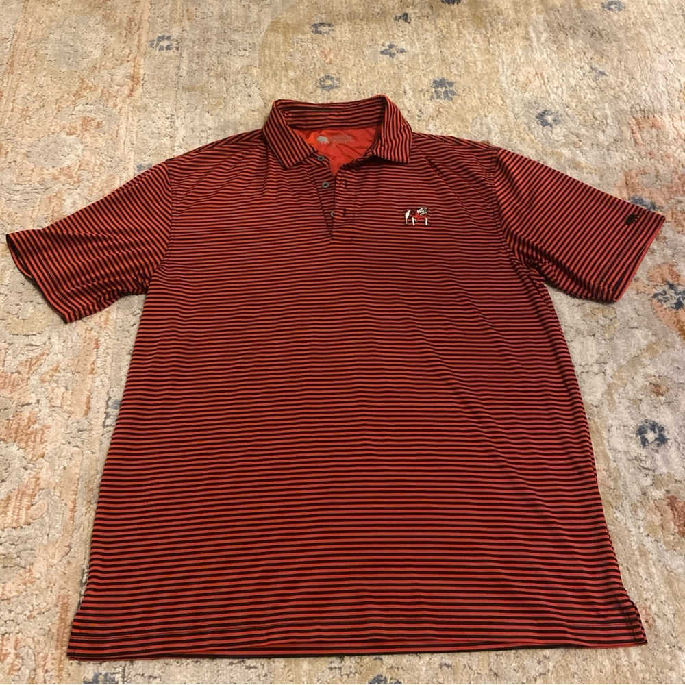Georgia Bulldogs Onward Reserve Polo Shirt Men XL Red Striped Performance